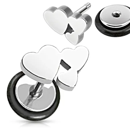 Piercing oreille faux plug cluster coeurs