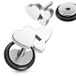 Piercing oreille faux plug cluster coeurs