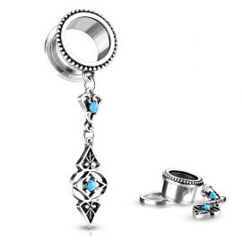 Piercing tunnel pendentif charms tribal turquoise