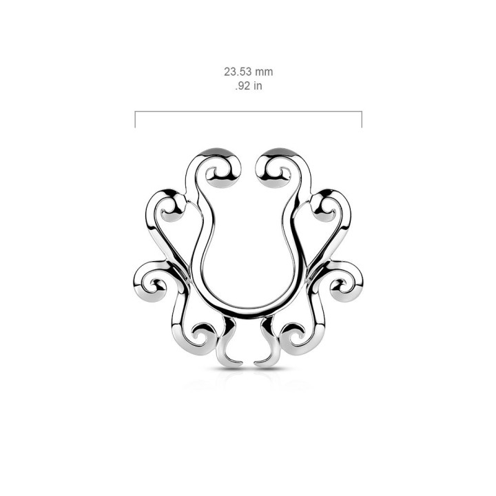 Faux piercing téton floral
