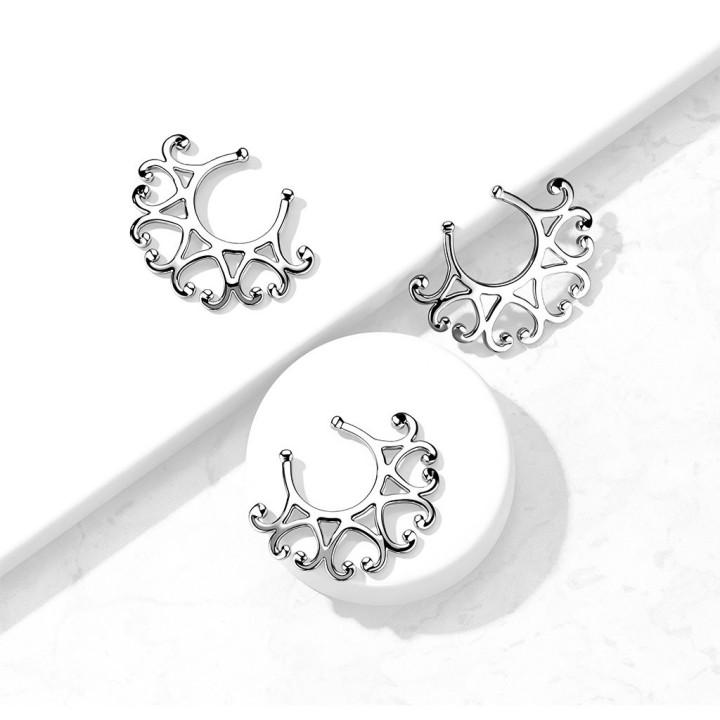 Faux piercing téton coeurs vintage