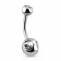 Piercing nombril Acier chirurgical Gemmes Duo