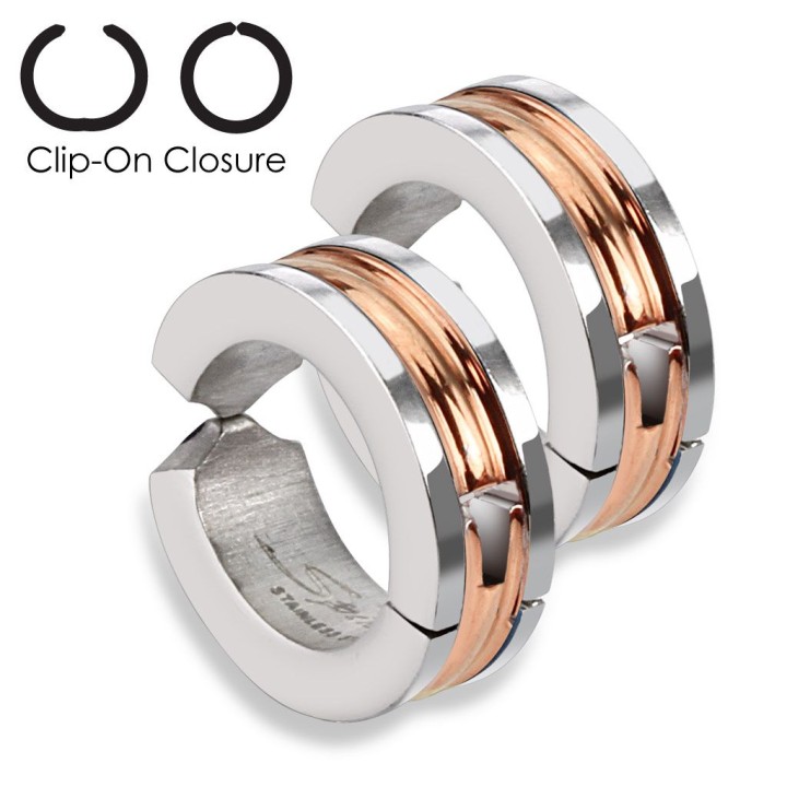 Fausses boucles d'oreilles centre coloré