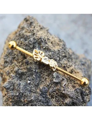 Piercing industriel feuilles doré