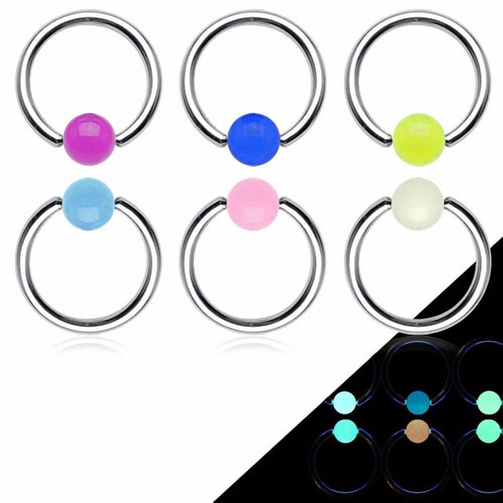 Piercing anneau glow in the dark