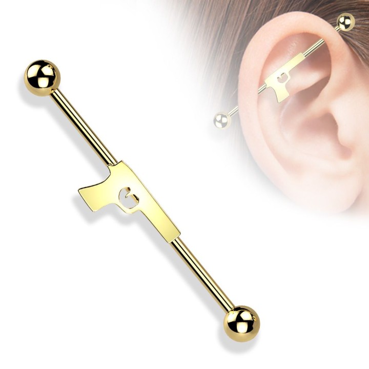 Piercing industriel pistolet doré