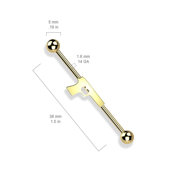 Piercing industriel pistolet doré