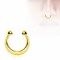 Faux piercing septum acier doré