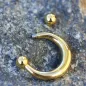 Faux piercing septum acier doré