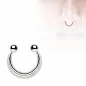 Faux piercing septum acier argenté