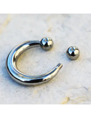 Faux piercing septum acier argenté