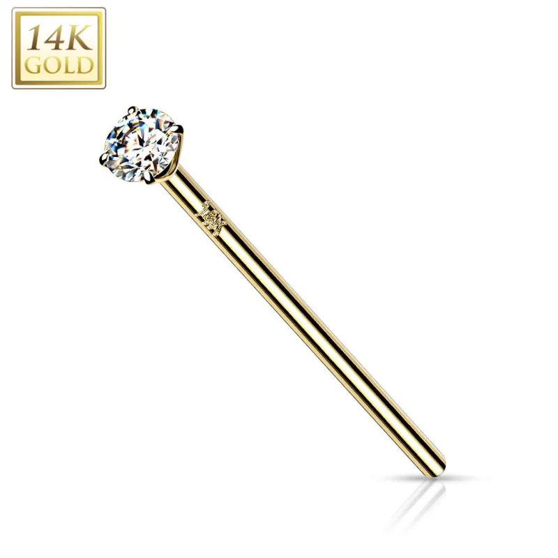 Piercing nez fishtail Or jaune 14 carats pierre Piercing nez fishtail Or jaune 14 carats pierre