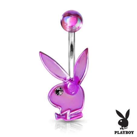 Piercing nombril Playboy effet aurore boréale violet