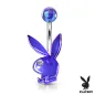 Piercing nombril Playboy effet aurore boréale bleu