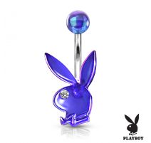 Piercing nombril Playboy effet aurore boréale bleu