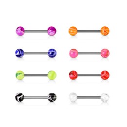 Lot de 8 piercing langue marbrés