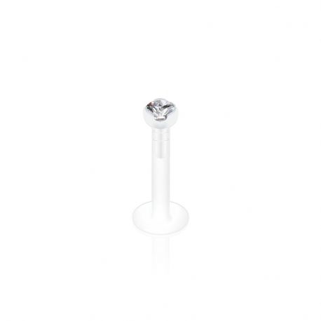 Piercing Labret Monroe Bio-Flex avec Gemme de 2 mm - Bijou Piercing Labret