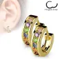 Paire boucles d'oreille anneaux plaqué or zircon multicolore