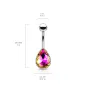 Piercing nombril larme pierre aurore boréale violet