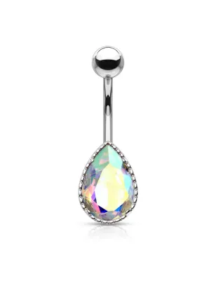 Piercing nombril larme pierre aurore boréale