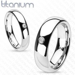 Bague homme femme Titane Solide Gemme Solitaire