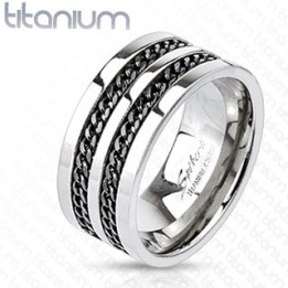 Achat Bague Homme Titane Solide Double Chaine