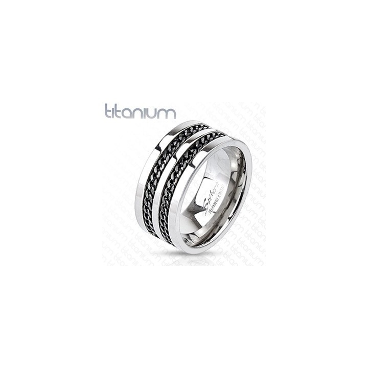 Achat Bague Homme Titane Solide Double Chaine
