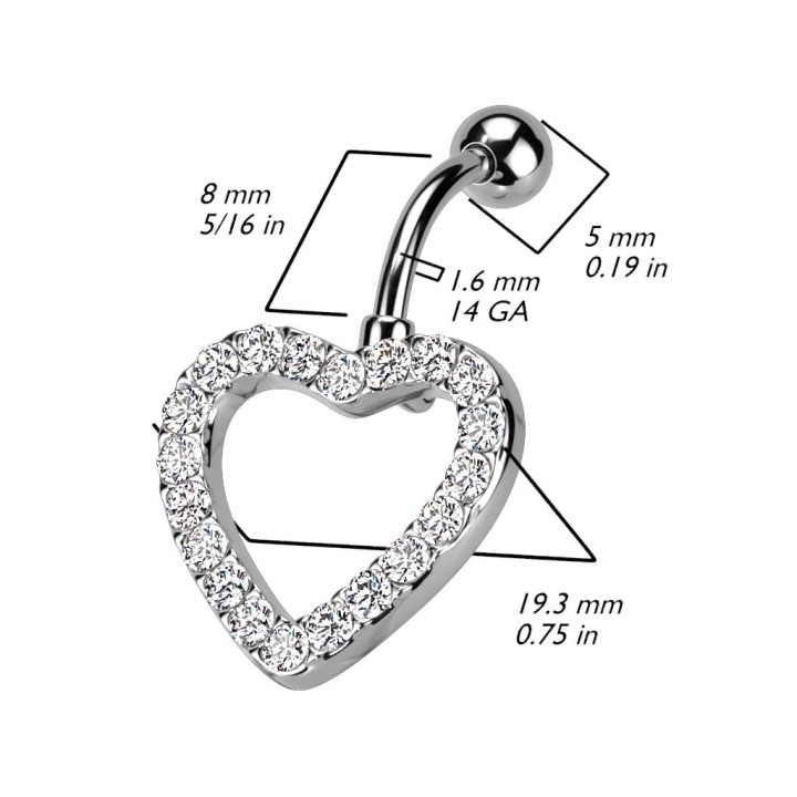 Piercing nombril inversé coeur