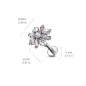 Piercing labret oreille fleur baguette cristaux rose