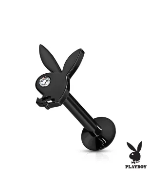 Piercing labret lèvre oreille Playboy noir