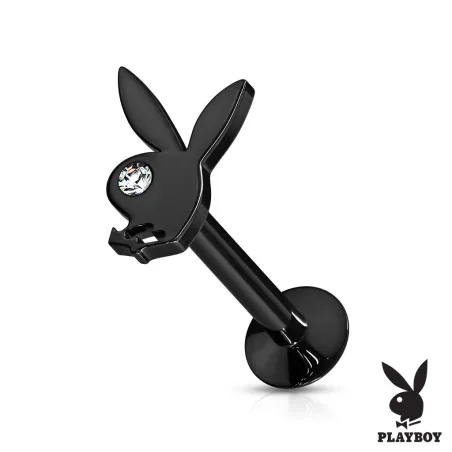 Piercing labret lèvre oreille Playboy noir