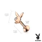 Piercing labret lèvre oreille Playboy or rose