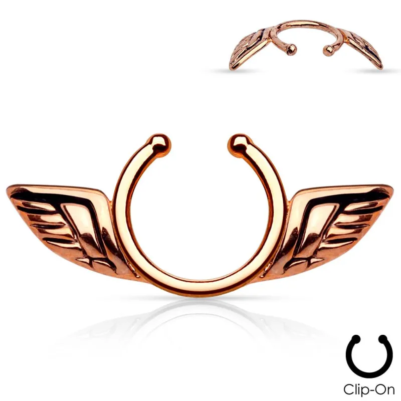 Faux piercing téton rosé ailes d'ange Faux piercing téton rosé ailes d'ange