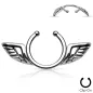 Faux piercing téton argenté ailes d'ange Faux piercing téton argenté ailes d'ange