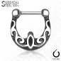 Piercing septum clipsable en acier chirurgical tribal