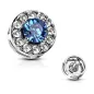 Piercing microdermal pierre bleue pavé de strass