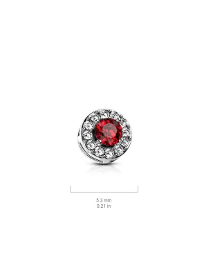 Piercing microdermal pierre rouge pavé de strass