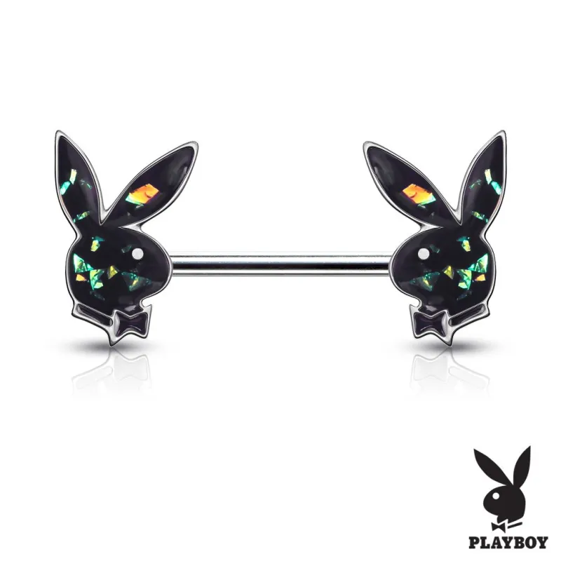 Piercing téton Playboy lapins opalescents vert foncé