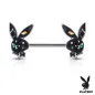 Piercing téton Playboy lapins opalescents vert foncé