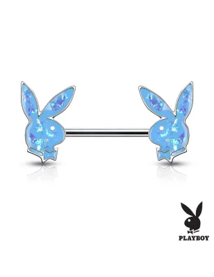 Piercing téton Playboy lapins opalescents turquoise