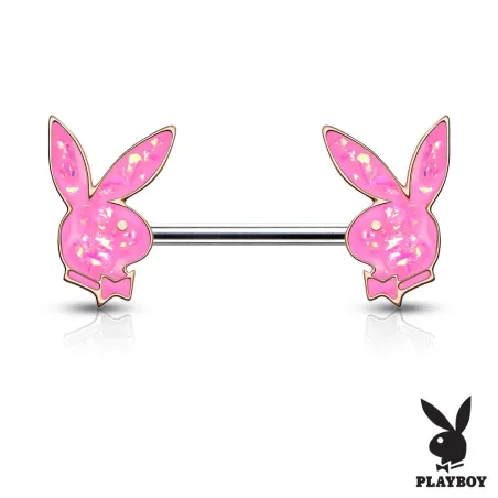 Piercing téton Playboy lapins opalescents rose