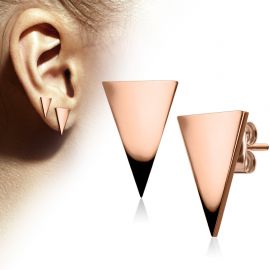 Paire Boucles d'oreille clous triangle or rosé