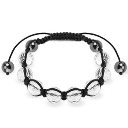 Bracelet Shamballa avec billes à facettes transparent