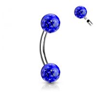 Piercing arcade boules à cristaux bleu