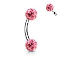 Piercing arcade boules à cristaux rose