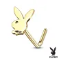 Piercing nez tige en L Playboy lapin doré