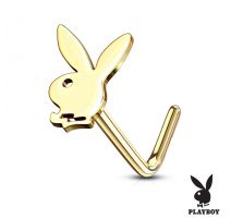 Piercing nez tige en L Playboy lapin doré