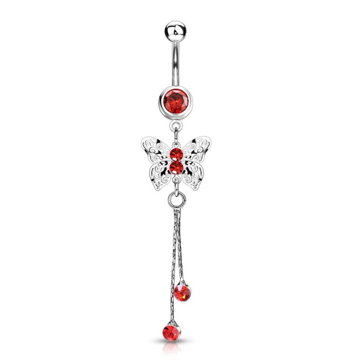 Bijou Piercing nombril Papillon Royal Chaine
