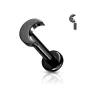 Piercing labret oreille titane noir lune Piercing labret oreille titane noir lune