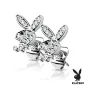 Paire boucles d'oreilles clous Playboy blanc